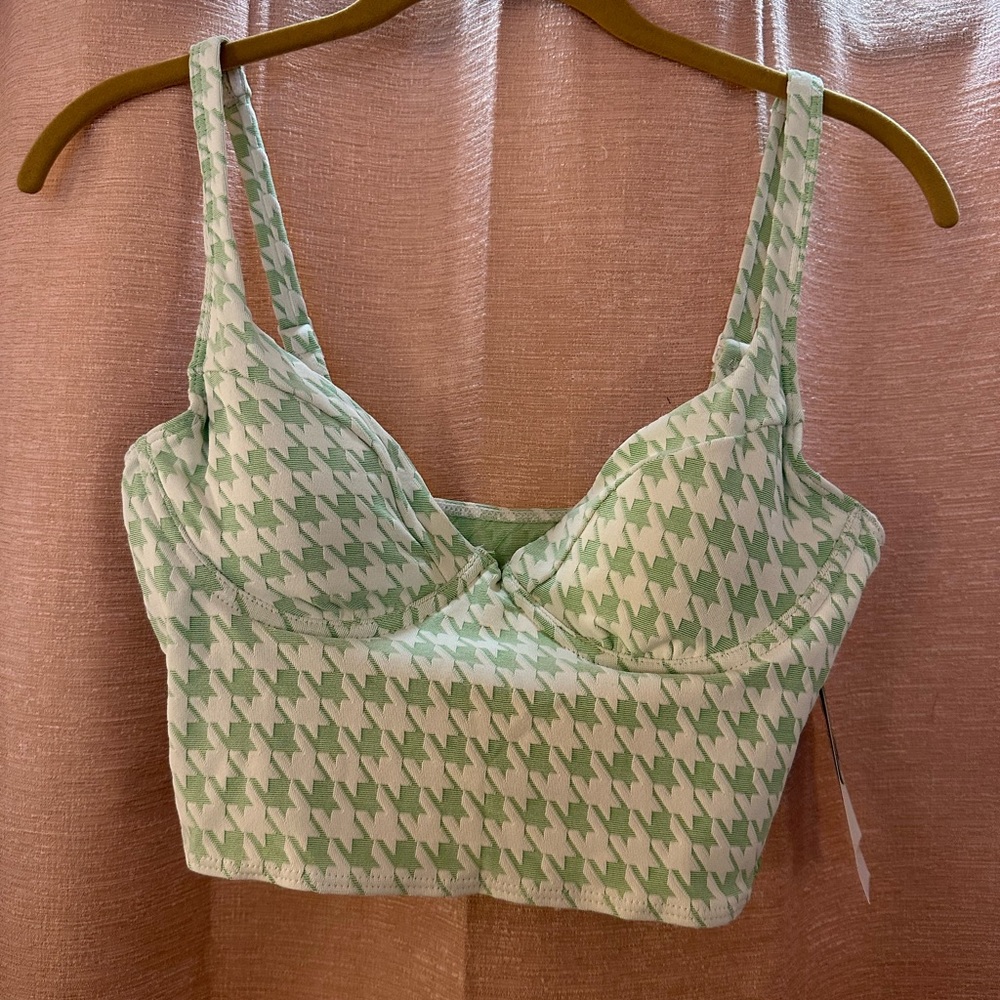 NWT- Roxy Women's Check It Underwire Tankini Top SZ-M